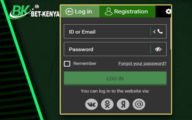 betkenya log in form to access your personal account